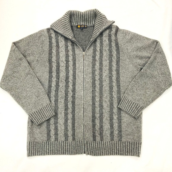 JP UOMO FIRENZE wool sweater mens Italian zippered cardigan wool made in Italy L - Picture 10 of 10